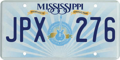 MS license plate JPX276