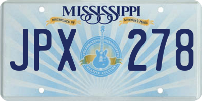 MS license plate JPX278