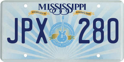 MS license plate JPX280