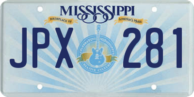MS license plate JPX281