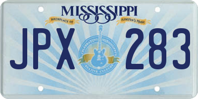 MS license plate JPX283