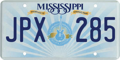 MS license plate JPX285