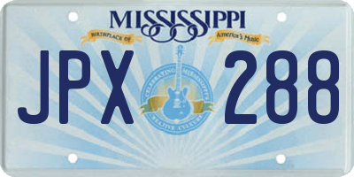 MS license plate JPX288