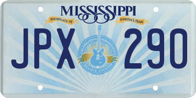 MS license plate JPX290