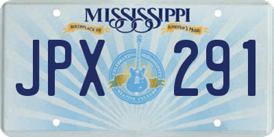 MS license plate JPX291