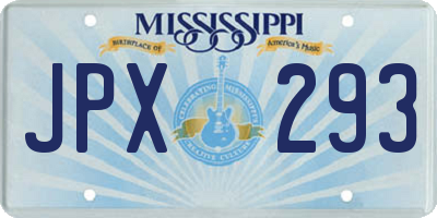 MS license plate JPX293