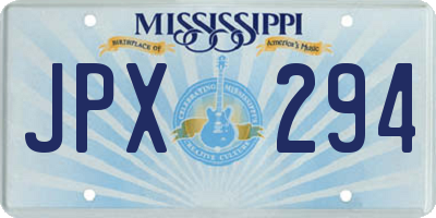 MS license plate JPX294