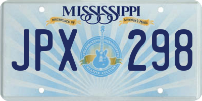 MS license plate JPX298
