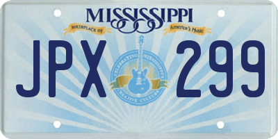 MS license plate JPX299