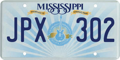 MS license plate JPX302
