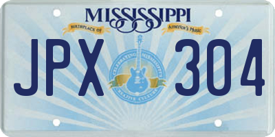 MS license plate JPX304