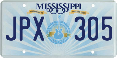MS license plate JPX305