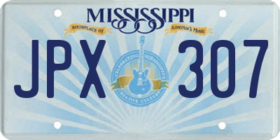 MS license plate JPX307