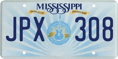 MS license plate JPX308