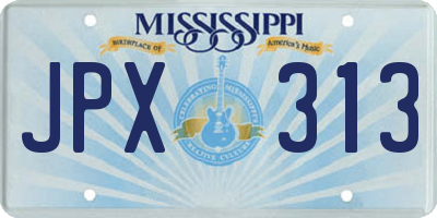 MS license plate JPX313