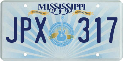 MS license plate JPX317