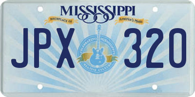 MS license plate JPX320