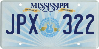 MS license plate JPX322