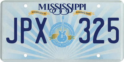 MS license plate JPX325