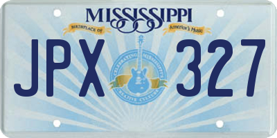 MS license plate JPX327