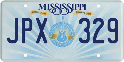 MS license plate JPX329
