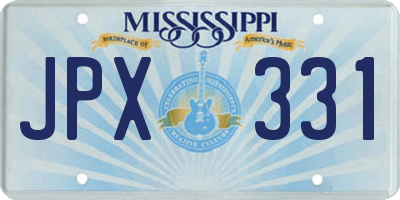 MS license plate JPX331