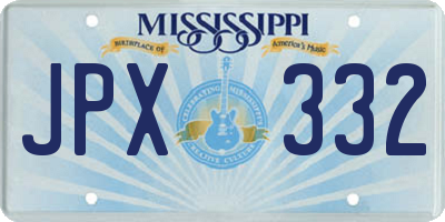 MS license plate JPX332