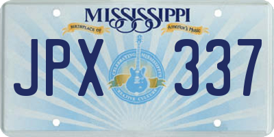 MS license plate JPX337