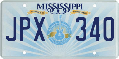 MS license plate JPX340