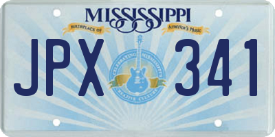 MS license plate JPX341