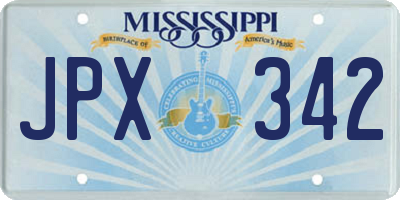 MS license plate JPX342