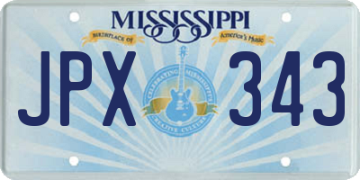 MS license plate JPX343