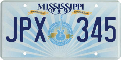 MS license plate JPX345