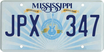 MS license plate JPX347