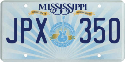 MS license plate JPX350