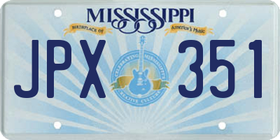 MS license plate JPX351
