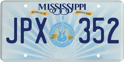 MS license plate JPX352
