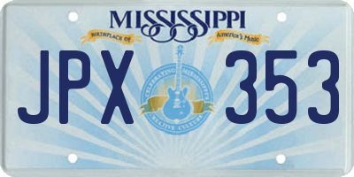 MS license plate JPX353