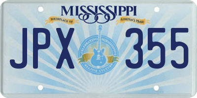 MS license plate JPX355