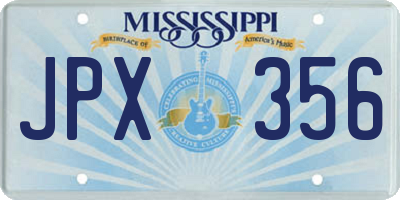 MS license plate JPX356
