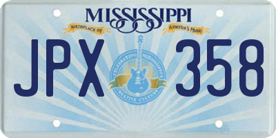 MS license plate JPX358