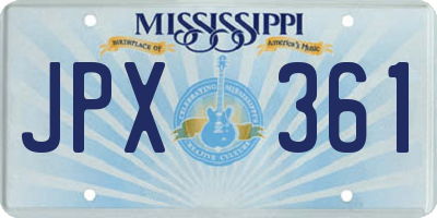 MS license plate JPX361