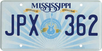 MS license plate JPX362