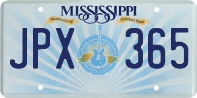 MS license plate JPX365