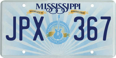 MS license plate JPX367