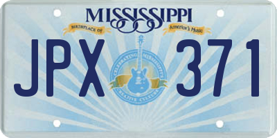 MS license plate JPX371