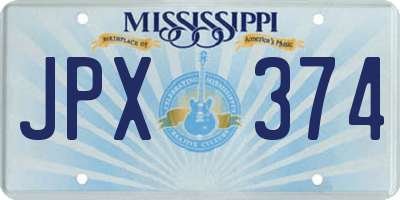 MS license plate JPX374