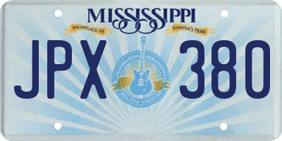 MS license plate JPX380