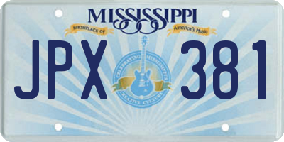 MS license plate JPX381