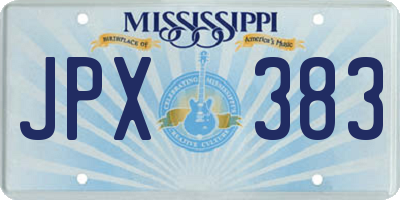 MS license plate JPX383